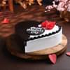 Side View of Heart-Shaped Choco Vanilla Cake