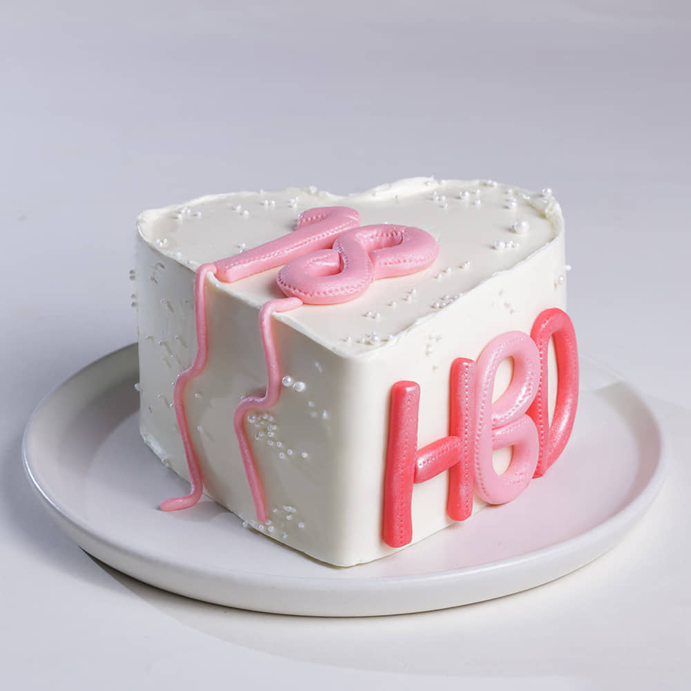 Heart Shaped Eighteenth Birthday Cake