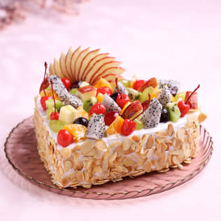 Heart Shape Fruits & Nuts Cake Fruity By Nature - Heart Shaped Mixed Fruit Cake