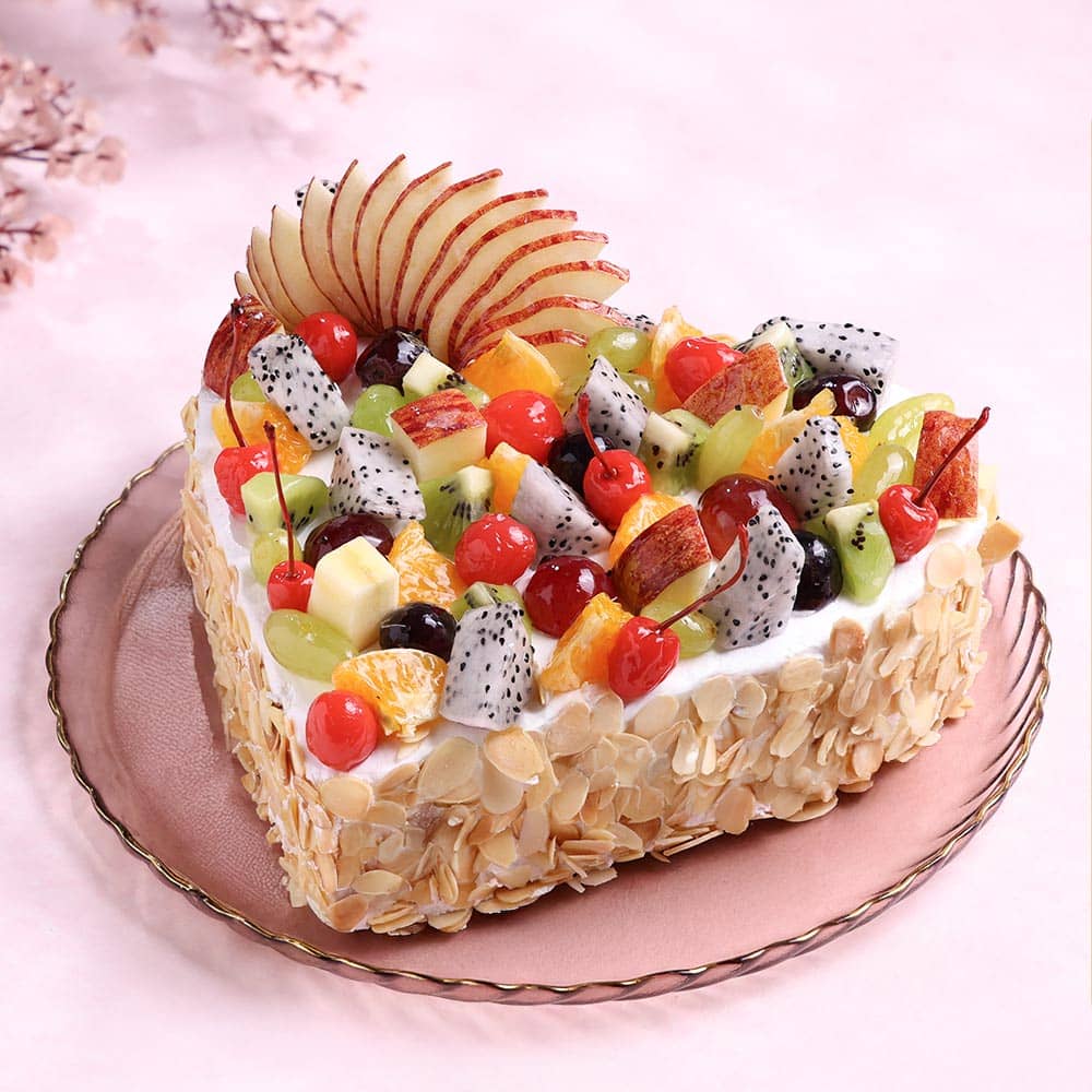 Heart Shape Fruits & Nuts Cake Fruity By Nature - Heart Shaped Mixed Fruit Cake