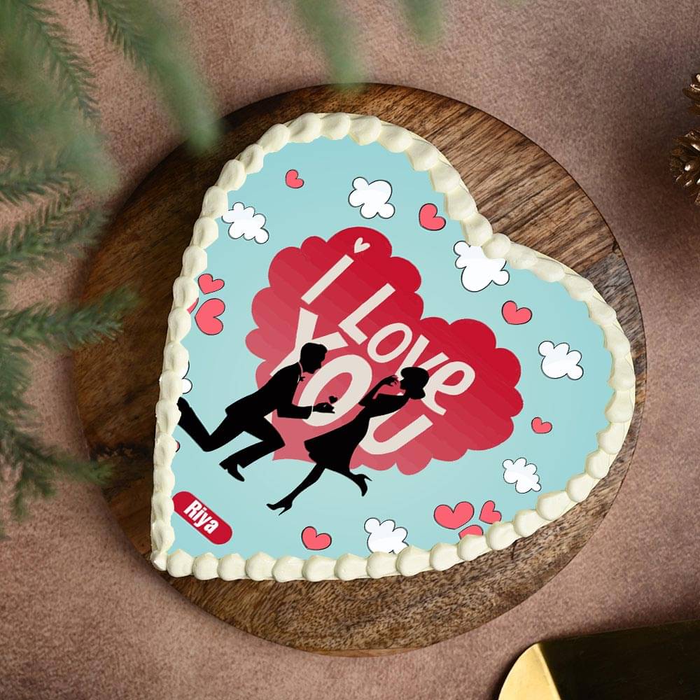 Heartfelt I Love You Photo Cake
