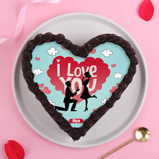 Front View of Heartfelt I Love You Photo Cake Front View of Heartfelt I Love You Photo Cake