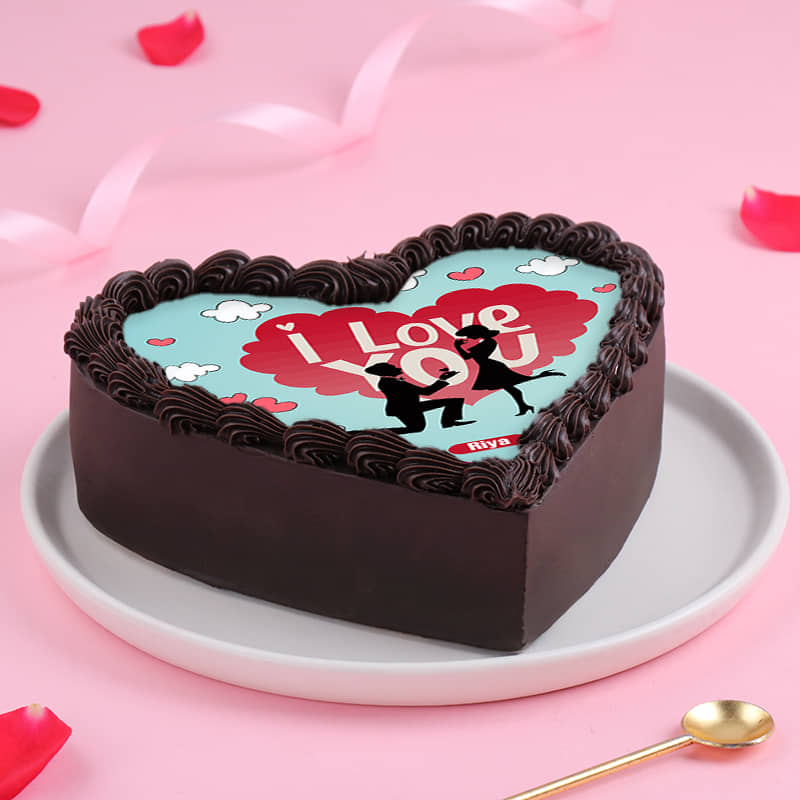 Heartfelt I Love You Photo Cake Front View of Heartfelt I Love You Photo Cake