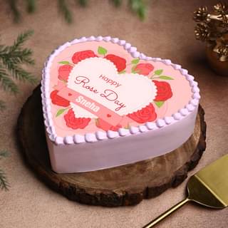 Heartfelt Rose Day Cake