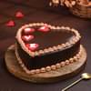 Top View of Heart Shape Choco Anniversary Cake