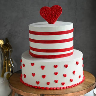Hearts Cream Cake for Valentine Day