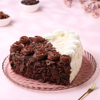 Side View of Hearty Black N White Forest Cake Side View of Hearty Black N White Forest Cake