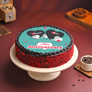 Hearty Photo Anniversary Cake