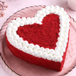 Top View Heart Shaped Red Velvet Cake Top View Heart Shaped Red Velvet Cake