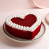 Front View Valentine Heart Shaped Red Velvet Cake 
