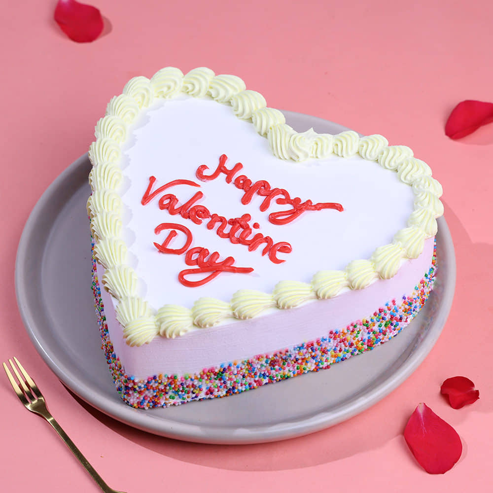 Sprinkled Heart Valentines Day Cake Sprinkled Heart Valentines Day Cake