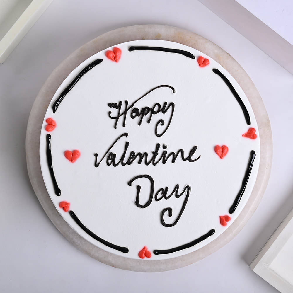 Top View of Valentines Day Pineapple Cake