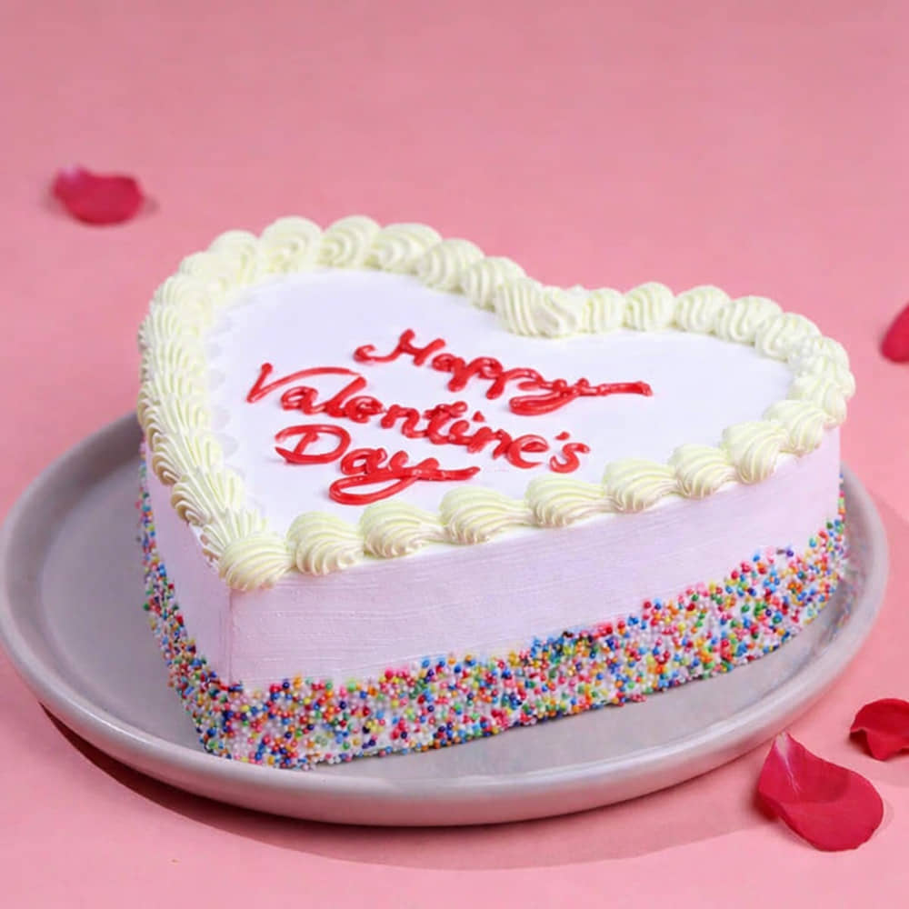 Side View of Valentines Day Cake