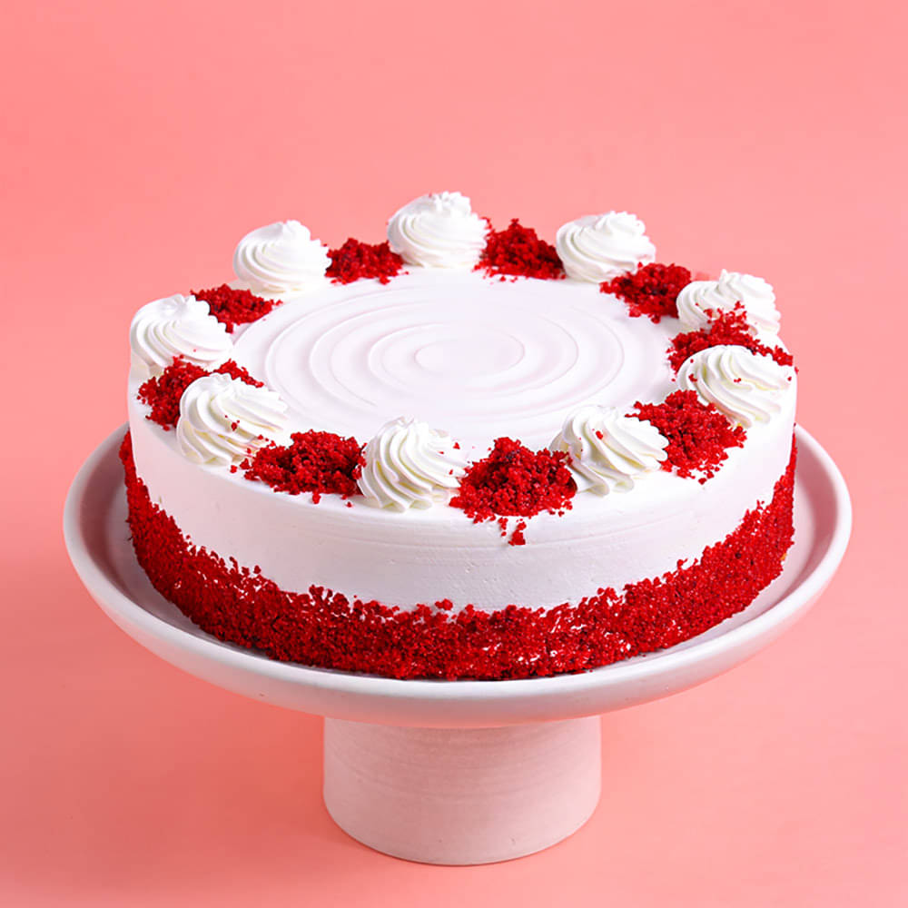 Front View Red Velvet Cream Cake