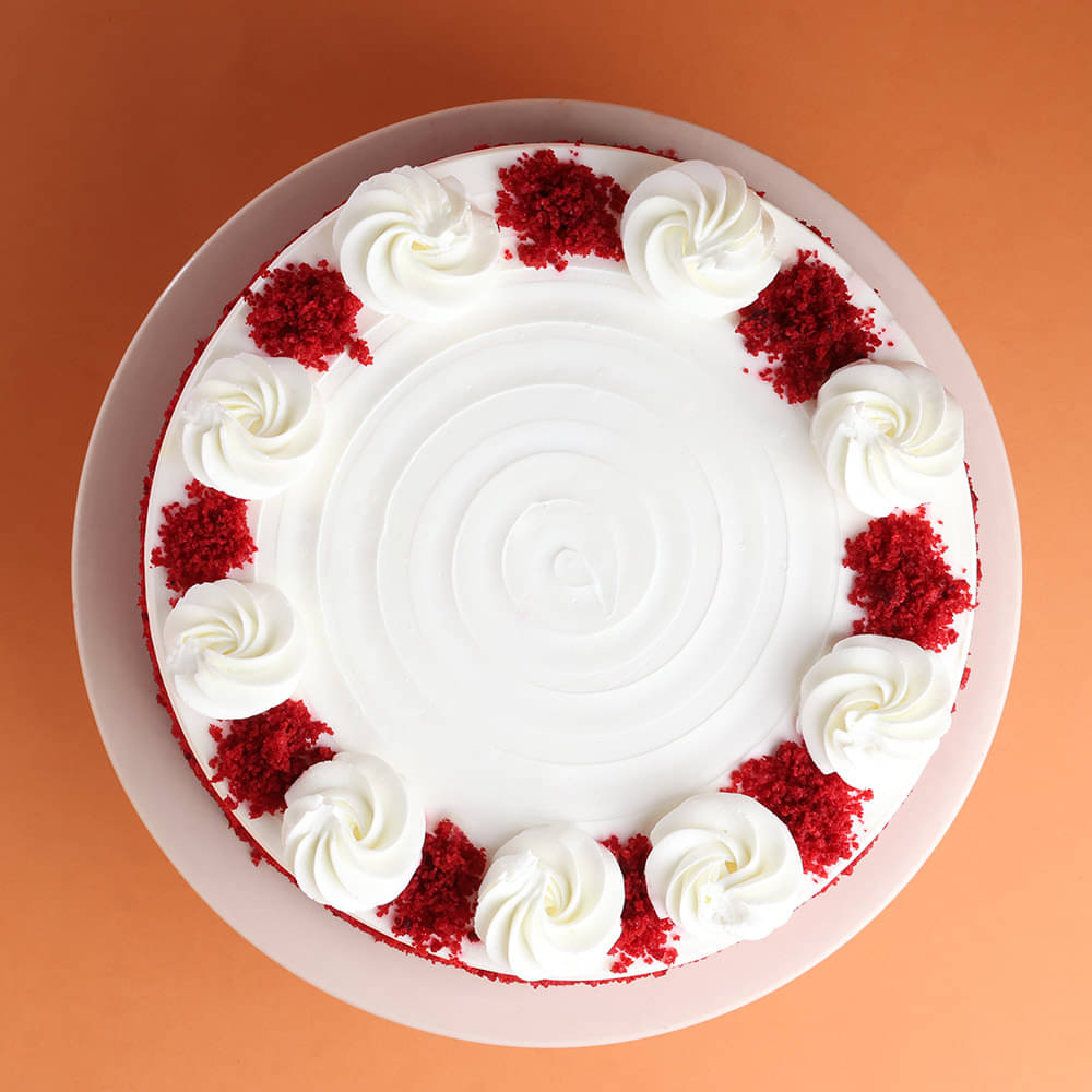 Front View Red Velvet Cream Cake