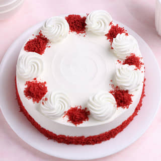 Top View: Red Velvet Cream Cake