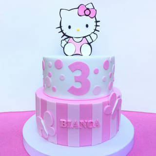Hello Kitty Two Tier Pink Cake