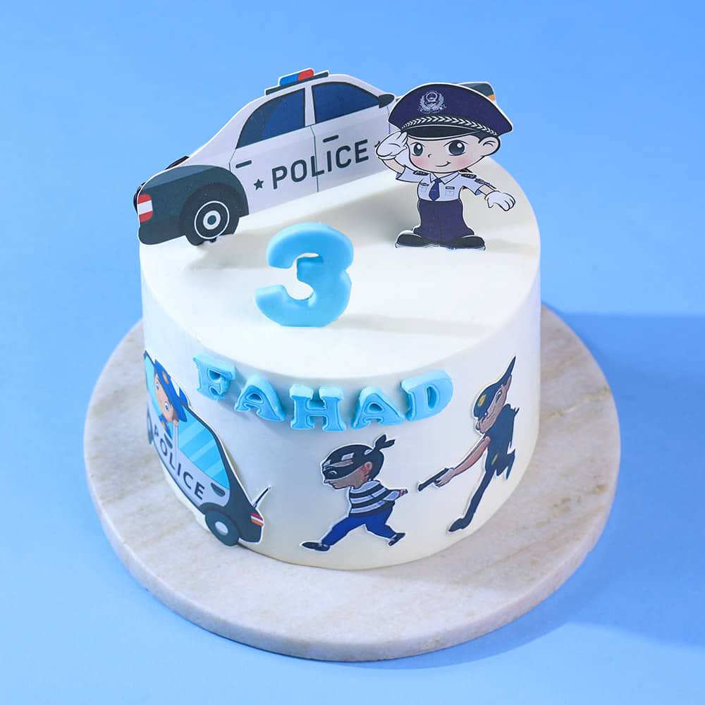 Top View of Hero Cop Police Cake