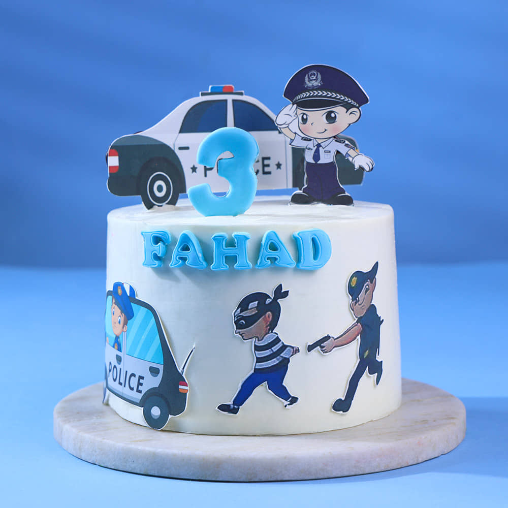 Front View of Hero Cop Police Cake
