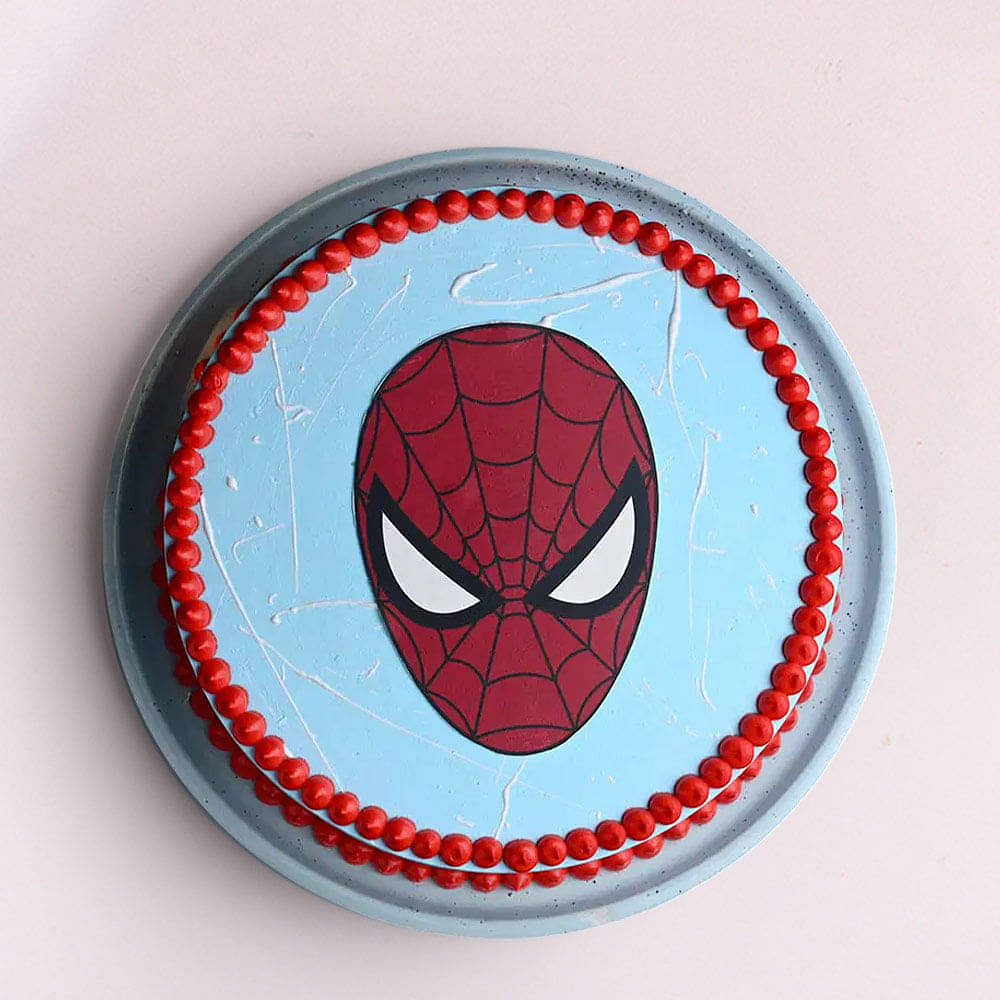 Side View of Heroic Spiderman Cake