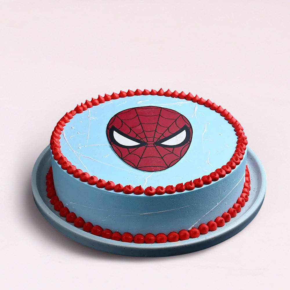 Top View of Heroic Spiderman Cake