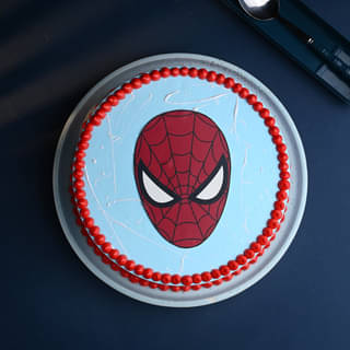 Top View of Heroic Spiderman Cake