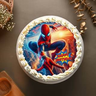 Order Heroic Spiderman Photo Cake Online
