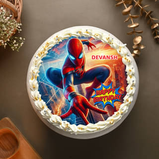 Side View of Spider Man Birthday Cake