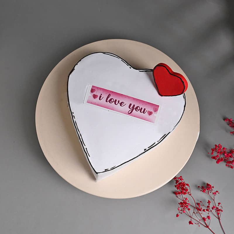 Hidden Message Heart Shaped Chocolate Cake