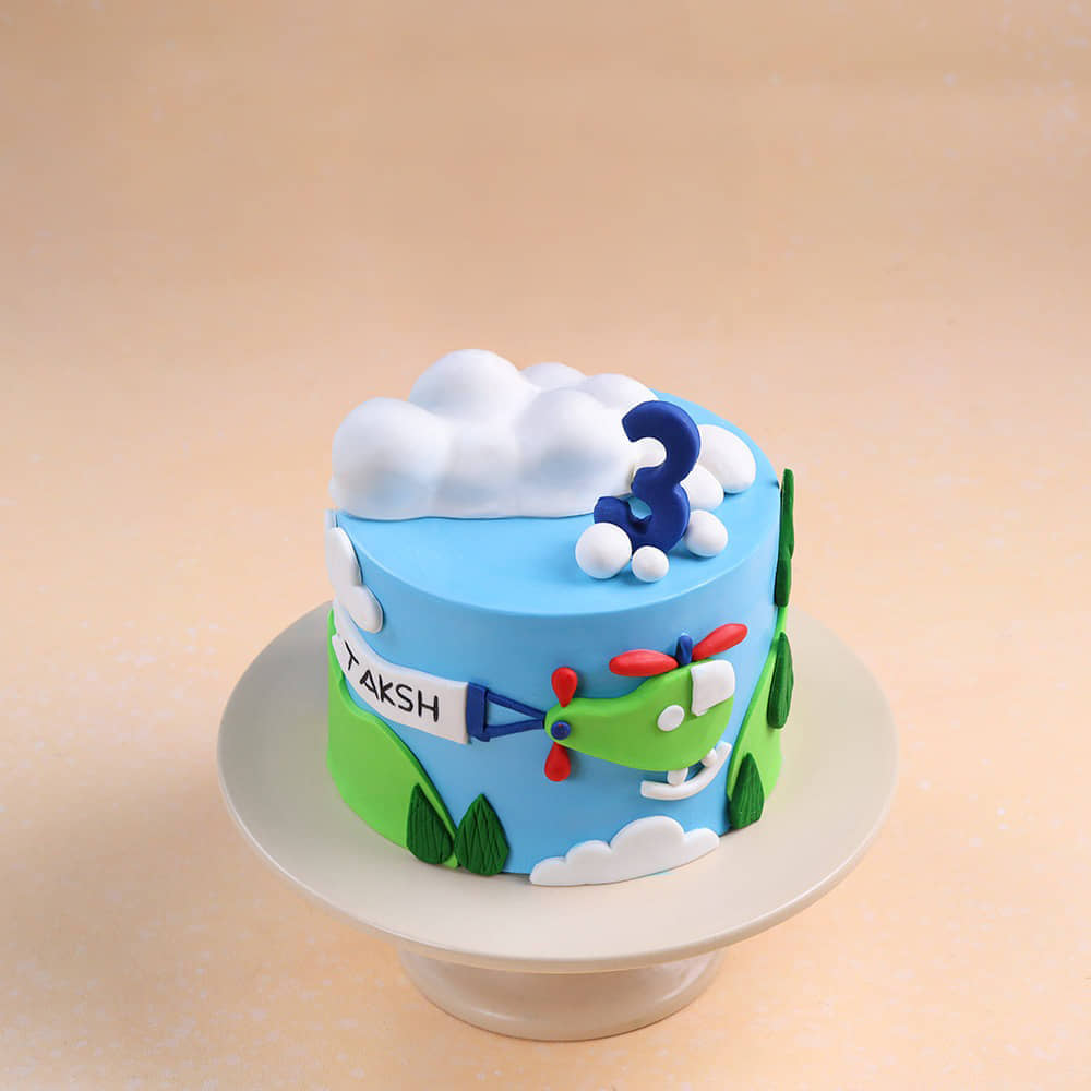 High Skies Plane Cake Side View of High Skies Plane Cake