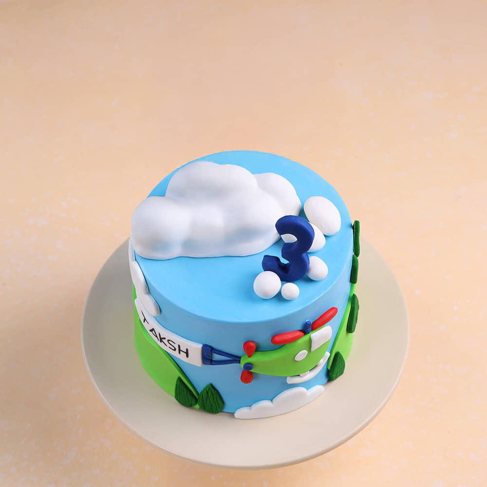 High Skies Plane Cake Angled View of High Skies Plane Cake