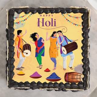 Top View of Holi Poster Cake