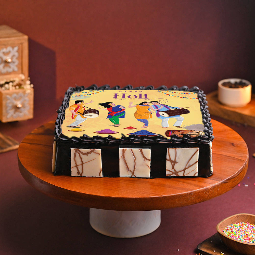 Happy Holi Poster Cake