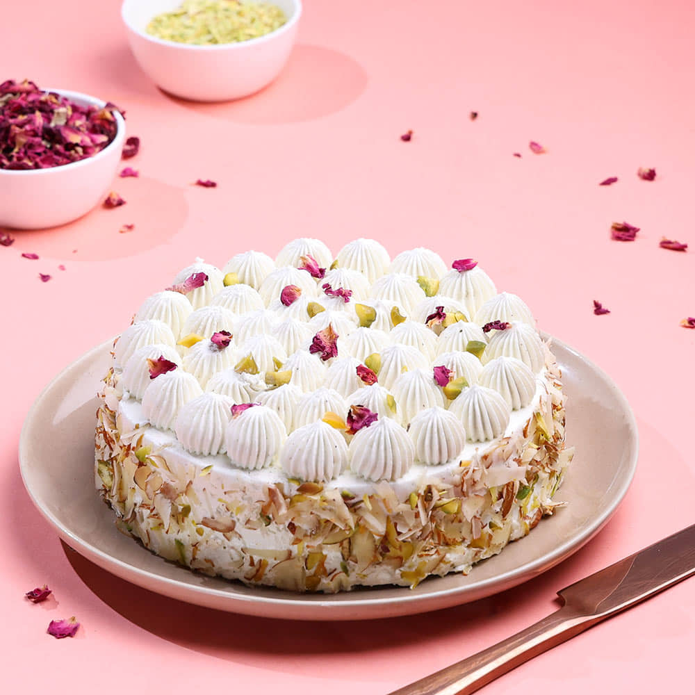 Holi Delight Thandai Gulkand Cake Holi Delight Thandai Gulkand Cake