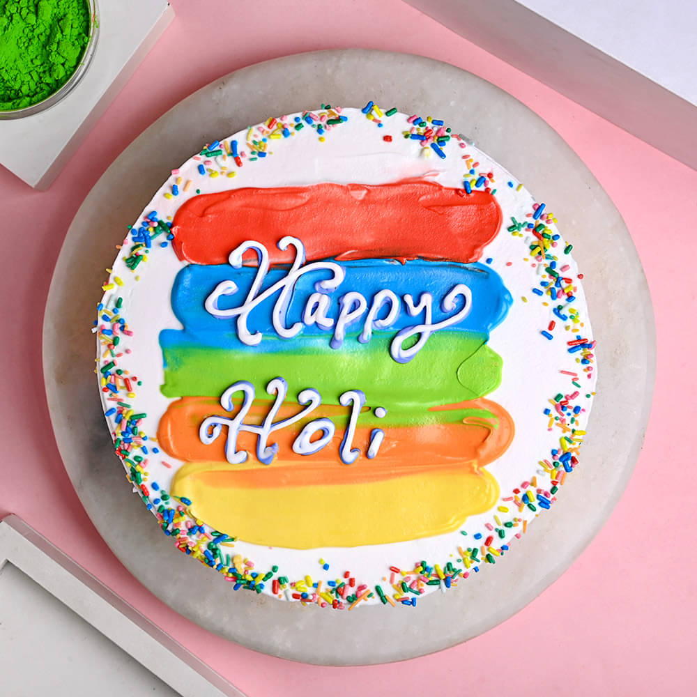 Holi Vibrant Frosted Pineapple Cake