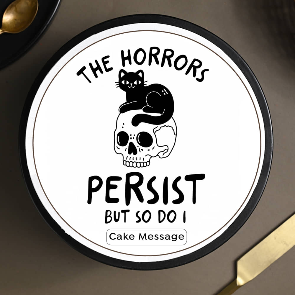 Horrors Persist Humour Cake