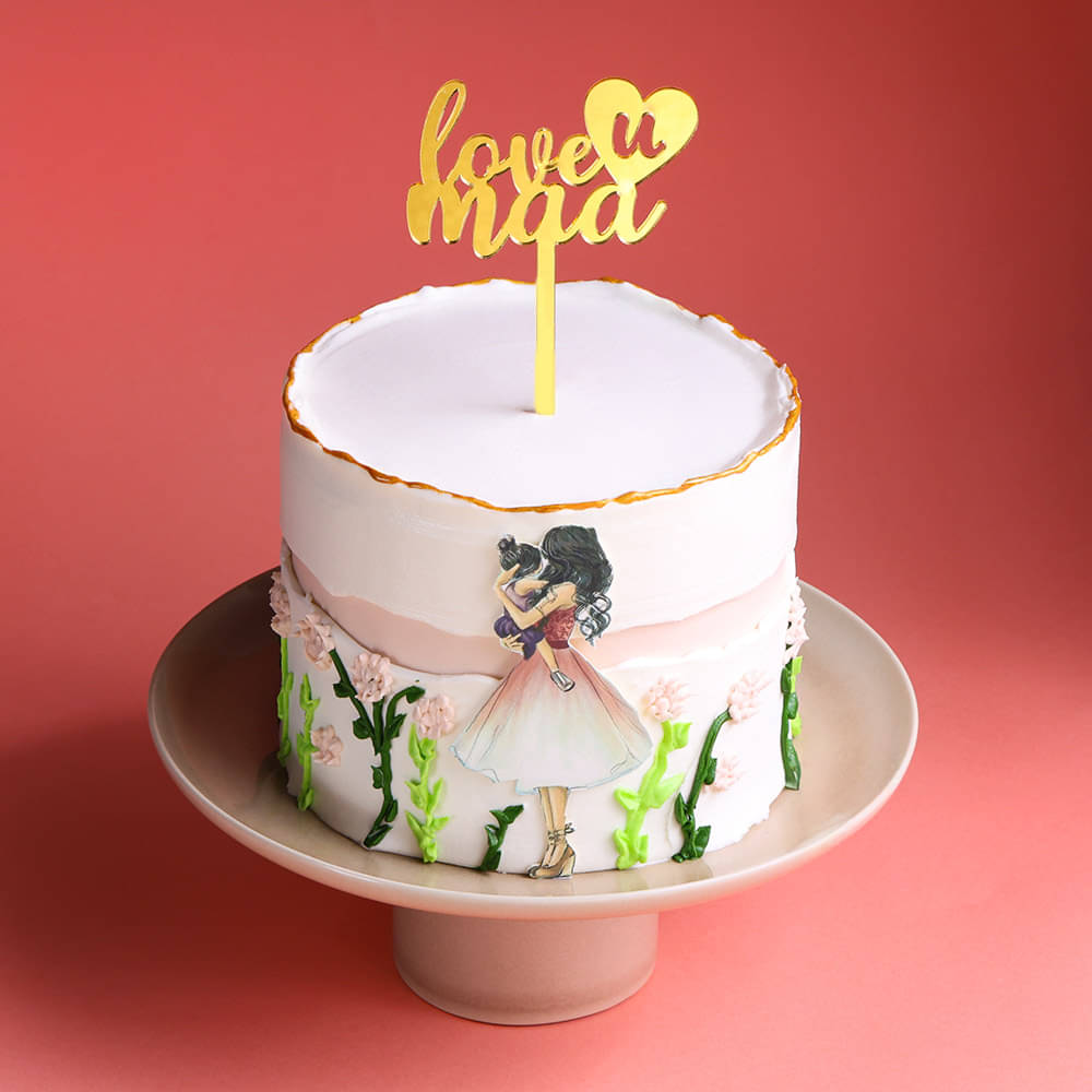 Hug in a Slice Mothers Day Cake