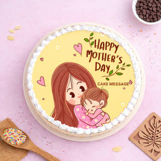 Top View: Vanilla Poster Cake for Mother's Day Top View: Vanilla Poster Cake for Mother's Day
