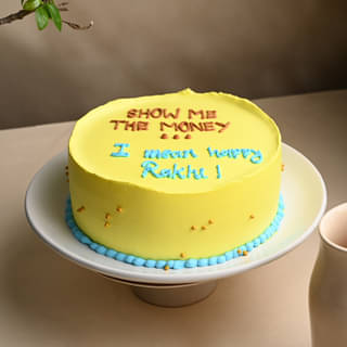 Side View of Humorous Raksha Bandhan Vanilla Cakes