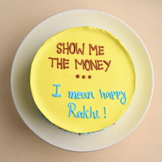 Top View of Humorous Raksha Bandhan Vanilla Cakes