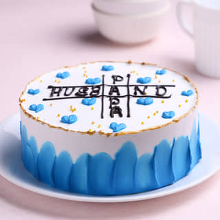 Front View of Husband N Papa Love Puzzle Cake