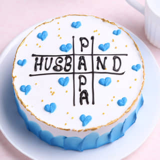 Top View of Husband N Papa Love Puzzle Cake