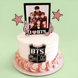 I Love BTS Music Theme Cake