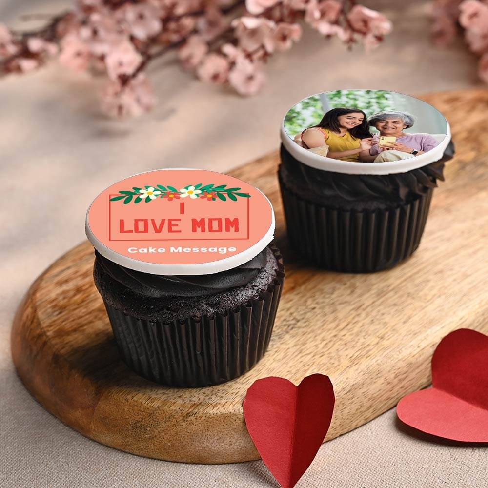 I Love Mom Personalised Choco Cupcakes 