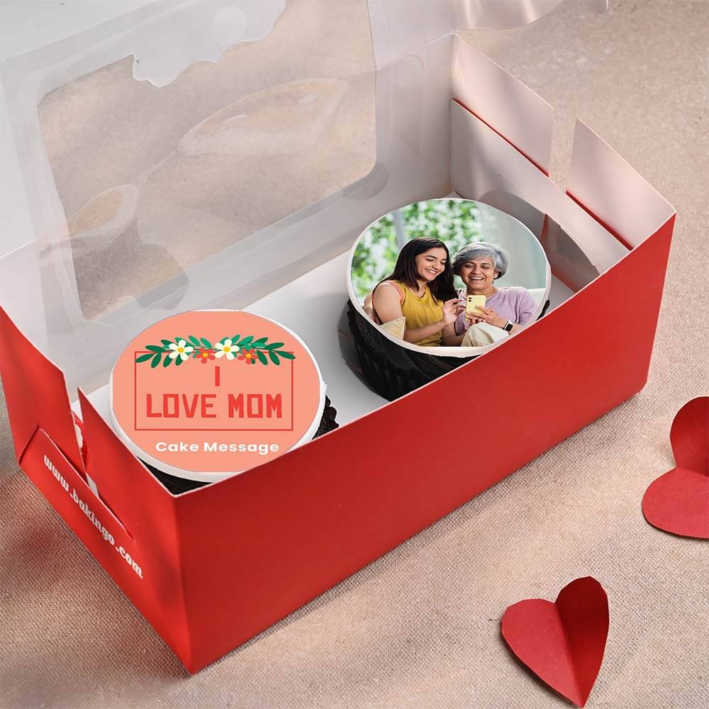 I Love Mom Personalised Choco Cupcakes 