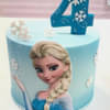 Zoomed View of Icy Elsa Charm Cream Cake