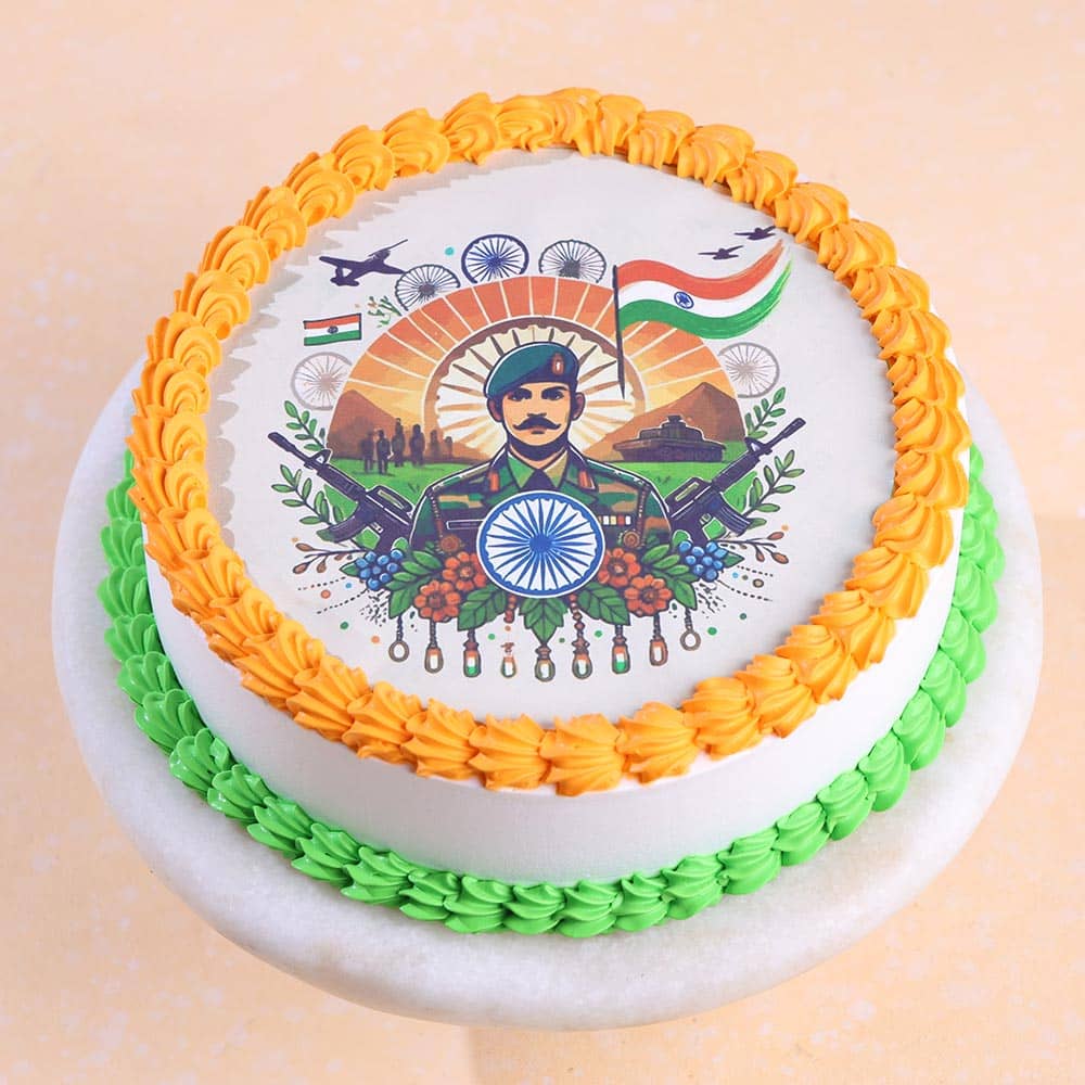 Indian Pride Army Cake Front View of Indian Pride Army Cake