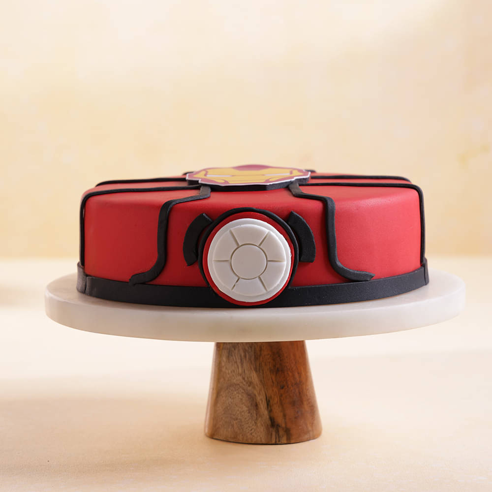 Iron Man Arc Reactor Cake Front Angled View of Iron Man Arc Reactor Cake