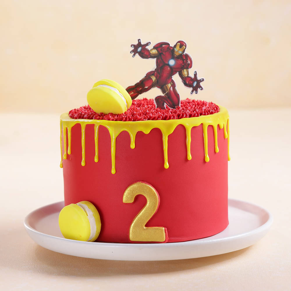 Iron Man In Action Theme Cake