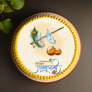 Top View of Krishna Janmashtami Special Cake